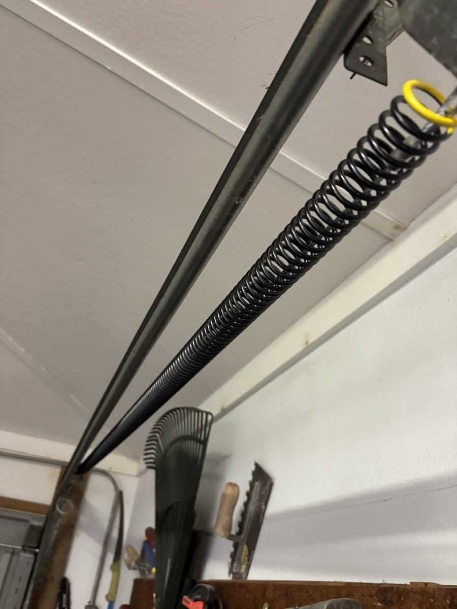 Garage door repair work in progress